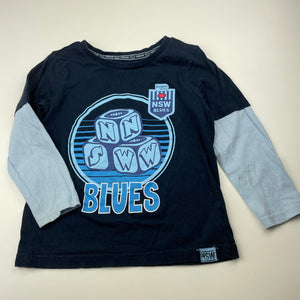 Boys NSWRL, State of Origin Blues cotton long sleeve top, FUC, size 5,  