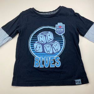 Boys NSWRL, State of Origin Blues cotton long sleeve top, FUC, size 5,  