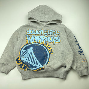 Boys Cotton On, NBA Golden State Warriors fleece lined hoodie sweater, EUC, size 5,  