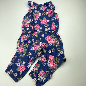 Girls Carters, lightweight floral jumpsuit, GUC, size 3,  