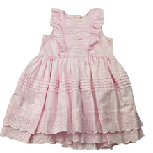 Load image into Gallery viewer, Girls H&amp;M, pink broderie cotton dress, EUC, size 1-2, L: 48cm