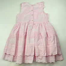 Load image into Gallery viewer, Girls H&amp;M, pink broderie cotton dress, EUC, size 1-2, L: 48cm