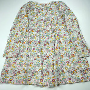 Girls Next, floral cotton long sleeve dress, FUC, size 6-7, L: 57cm