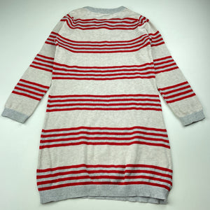 Girls Seed, knitted cotton long sleeve dress, GUC, size 5-6, L: 58cm