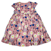 Load image into Gallery viewer, Girls M&amp;S, lined floral cotton party dress, GUC, size 1, L: 48cm