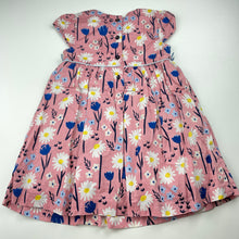 Load image into Gallery viewer, Girls M&amp;S, lined floral cotton party dress, GUC, size 1, L: 48cm