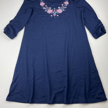 Load image into Gallery viewer, Girls Jenna &amp; Jessie, stretchy navy open shouder dress, EUC, size 10, L: 71cm