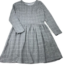 Load image into Gallery viewer, Girls Target, grey check long sleeve casual dress, GUC, size 7, L: 65cm