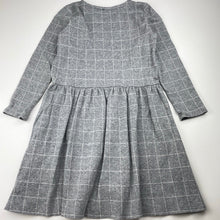 Load image into Gallery viewer, Girls Target, grey check long sleeve casual dress, GUC, size 7, L: 65cm