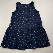 Load image into Gallery viewer, Girls H&amp;M, navy cotton casual dress, FUC, size 2, L: 46cm