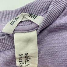 Load image into Gallery viewer, Girls H&amp;M, purple fleece lined sweater / jumper, marks on front, FUC, size 4,  