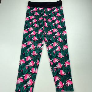 Girls KAIA, cropped floral sports / activewear leggings, Inside leg: 50cm, FUC, size 10,  