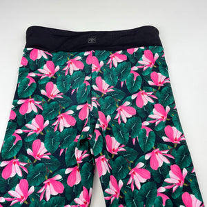 Girls KAIA, cropped floral sports / activewear leggings, Inside leg: 50cm, FUC, size 10,  
