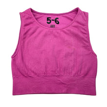 Load image into Gallery viewer, Girls Cotton On, pink ribbed cropped activewear top, FUC, size 5-6,  