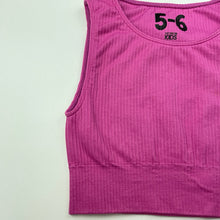 Load image into Gallery viewer, Girls Cotton On, pink ribbed cropped activewear top, FUC, size 5-6,  