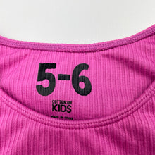 Load image into Gallery viewer, Girls Cotton On, pink ribbed cropped activewear top, FUC, size 5-6,  