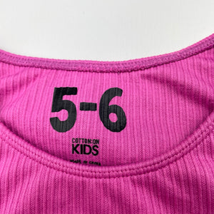Girls Cotton On, pink ribbed cropped activewear top, FUC, size 5-6,  
