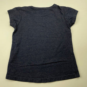 Girls Young Dimension, navy marle t-shirt / top, FUC, size 5-6,  