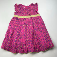 Load image into Gallery viewer, Girls Monsoon, cotton lined pink floral party dress, GUC, size 1, L: 46cm