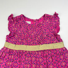 Load image into Gallery viewer, Girls Monsoon, cotton lined pink floral party dress, GUC, size 1, L: 46cm