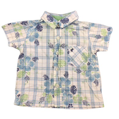 Target lightweight cotton foral short sleeve shirt, size 00, Pre-loved