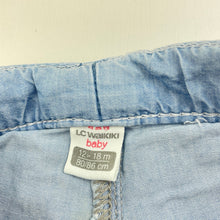Load image into Gallery viewer, Girls LC Waikiki, embroidered chambray cotton pants, adjustable, Inside leg: 25cm, FUC, size 1,  