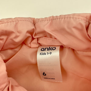 Girls Anko, pink puffer vest / sleeveless jacket, EUC, size 6,  