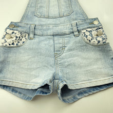 Load image into Gallery viewer, Girls Breakers, stretch denim overalls / shortalls, FUC, size 7,  