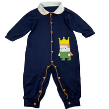 Load image into Gallery viewer, Boys HoneySky, navy cotton romper, FUC, size 0-1,  