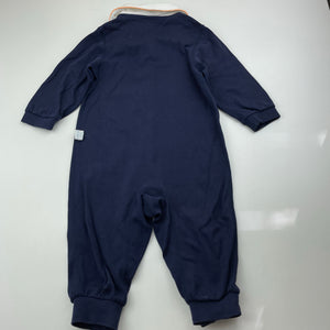 Boys HoneySky, navy cotton romper, FUC, size 0-1,  