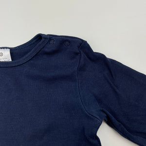 unisex Target, navy organic cotton bodysuit / romper, GUC, size 1,  