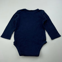 Load image into Gallery viewer, unisex Target, navy organic cotton bodysuit / romper, GUC, size 1,  