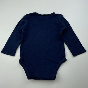 unisex Target, navy organic cotton bodysuit / romper, GUC, size 1,  
