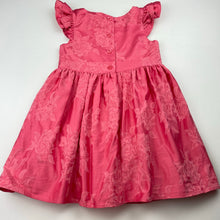 Load image into Gallery viewer, Girls Mini Club, lined floral coral party dress, GUC, size 1, L: 47cm