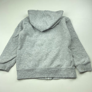 Boys Cotton On, grey marle zip hoodie sweater, FUC, size 5,  
