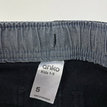 Load image into Gallery viewer, Boys Anko, black casual pants, elasticated, Inside leg: 44.5cm, FUC, size 5,  