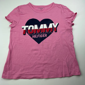 Girls Tommy Hilfiger, pink lightweight cotton t-shirt / top, EUC, size 8-10,  