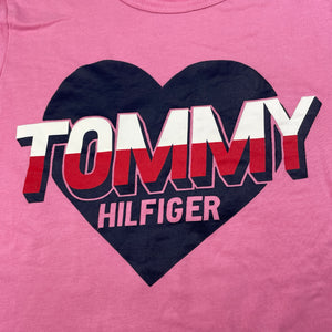 Girls Tommy Hilfiger, pink lightweight cotton t-shirt / top, EUC, size 8-10,  