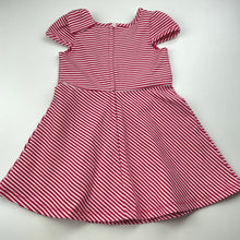Load image into Gallery viewer, Girls Origami, red &amp; white stripe short sleeve dress, EUC, size 1, L: 45cm