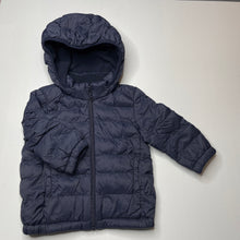Load image into Gallery viewer, unisex Uniqlo, navy puffer jacket / coat, GUC, size 1,  