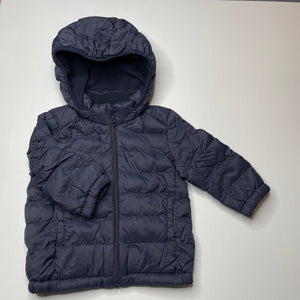 unisex Uniqlo, navy puffer jacket / coat, GUC, size 1,  