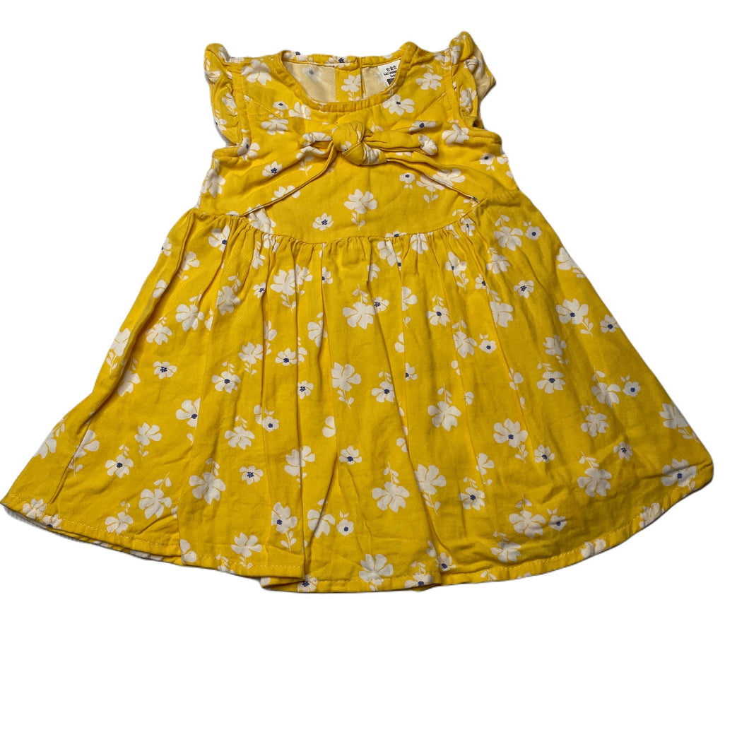 Girls LC Waikiki, yellow floral cotton dress, EUC, size 1, L: 41cm