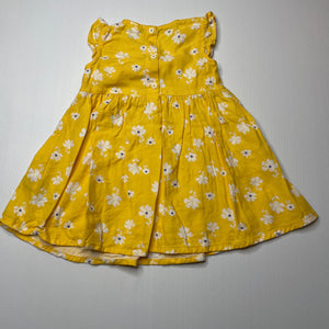 Girls LC Waikiki, yellow floral cotton dress, EUC, size 1, L: 41cm