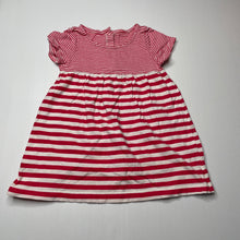 Load image into Gallery viewer, Girls Mothercare, red &amp; white stripe cotton dress, EUC, size 1, L: 42cm