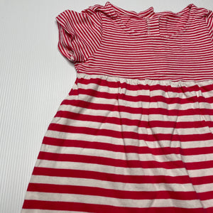 Girls Mothercare, red & white stripe cotton dress, EUC, size 1, L: 42cm