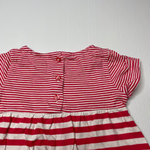 Load image into Gallery viewer, Girls Mothercare, red &amp; white stripe cotton dress, EUC, size 1, L: 42cm