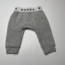 Load image into Gallery viewer, unisex Bonds, grey fleece lined track pants, elasticated, EUC, size 00,  