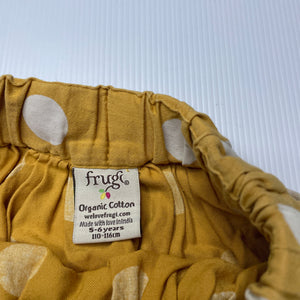 Girls Frugi, organic cotton skirt, elasticated, *marks on front*, L: 35cm, FUC, size 5-6,  