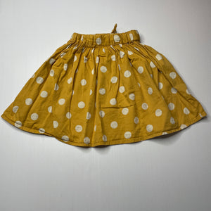 Girls Frugi, organic cotton skirt, elasticated, *marks on front*, L: 35cm, FUC, size 5-6,  