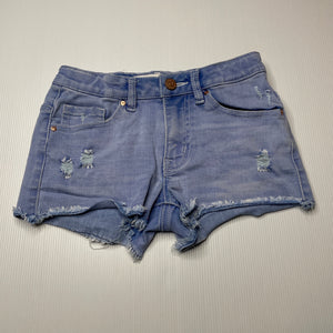 Girls Just Jeans, distressed stretch denim shorts, adjustable, GUC, size 10,  